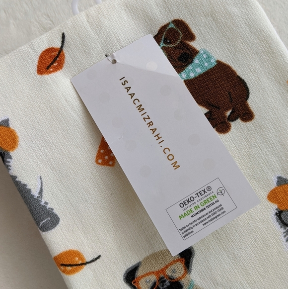 Doxie Corgi Terrier Labrador Pug Leaves Autumn Theme Kitchen Towel Set Of 2 NWT - Picture 11 of 12